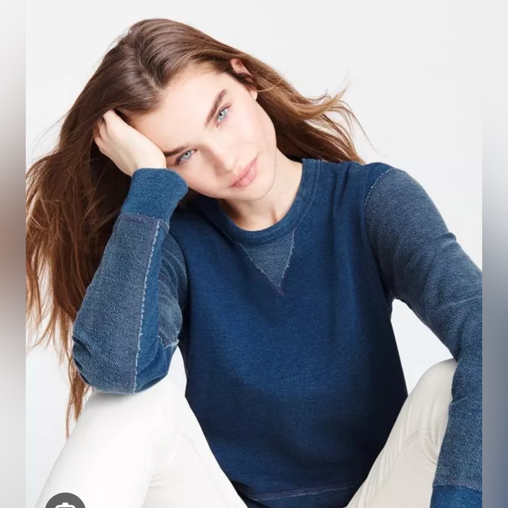 Rag n Bone Indigo Terry Crewneck Top XXS